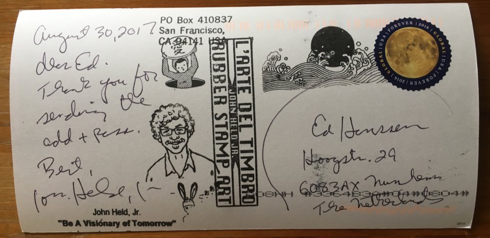 Ed Hanssen - mail art from John Held Jr USA (1)
