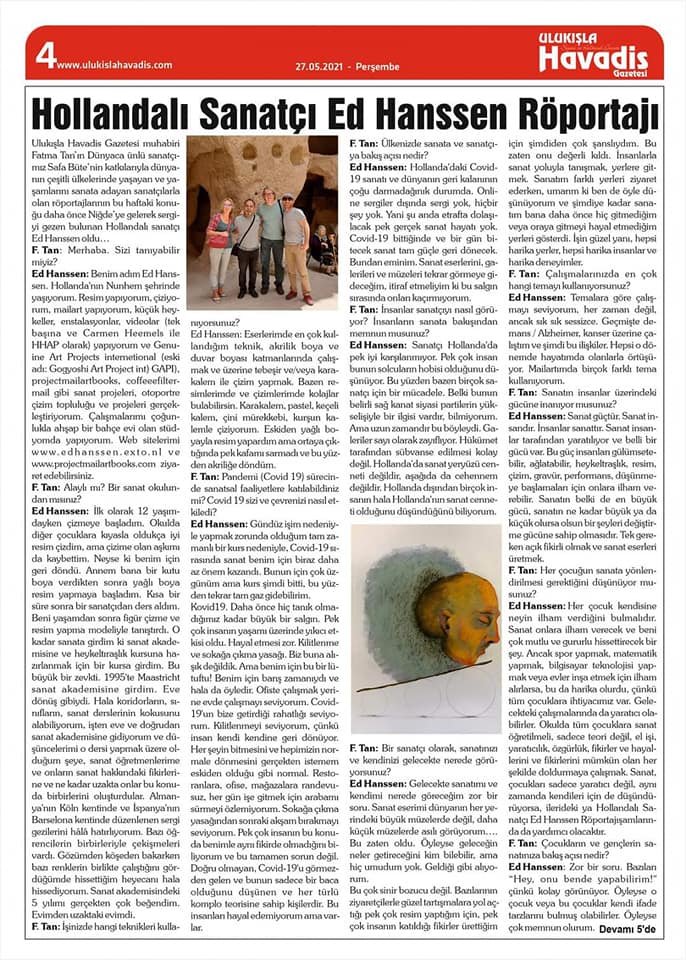 ULUKISLA HAVADIS GAZETESI 27052021